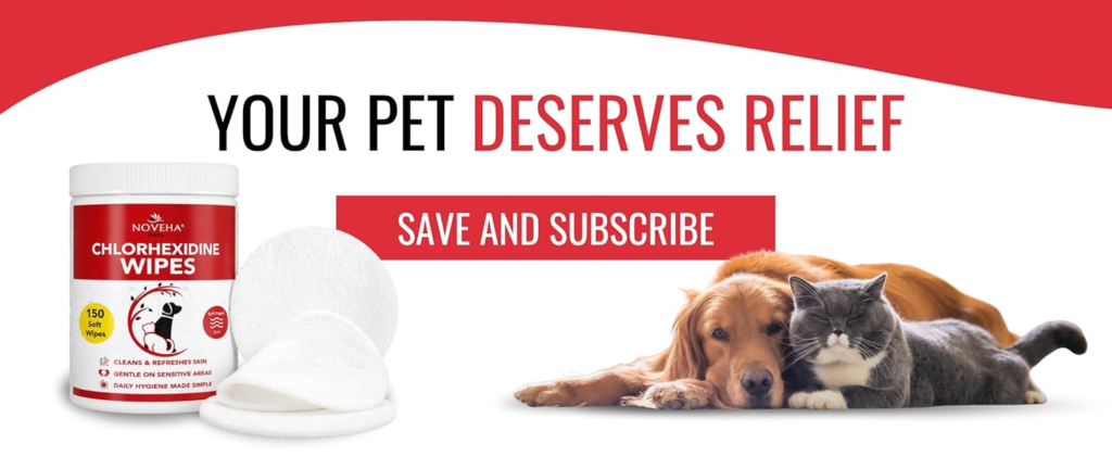 Amazon NOVEHA Pet Wipes - Formulated Pet Wipes - for Facial and Finger Folds, Underarms - 3" x 2" Size (150 Counts) - Honest Review and Buying Guide