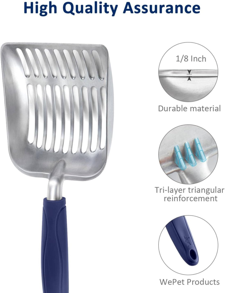 Amazon WePet Cat Litter Scoop, Aluminum Alloy Sifter, Kitty Metal Scooper, Deep Shovel, Long Handle, Poop Sifting, Kitten Pooper Lifter, Durable, Heavy Duty, for Litter Box - Reviews and Buying Guide